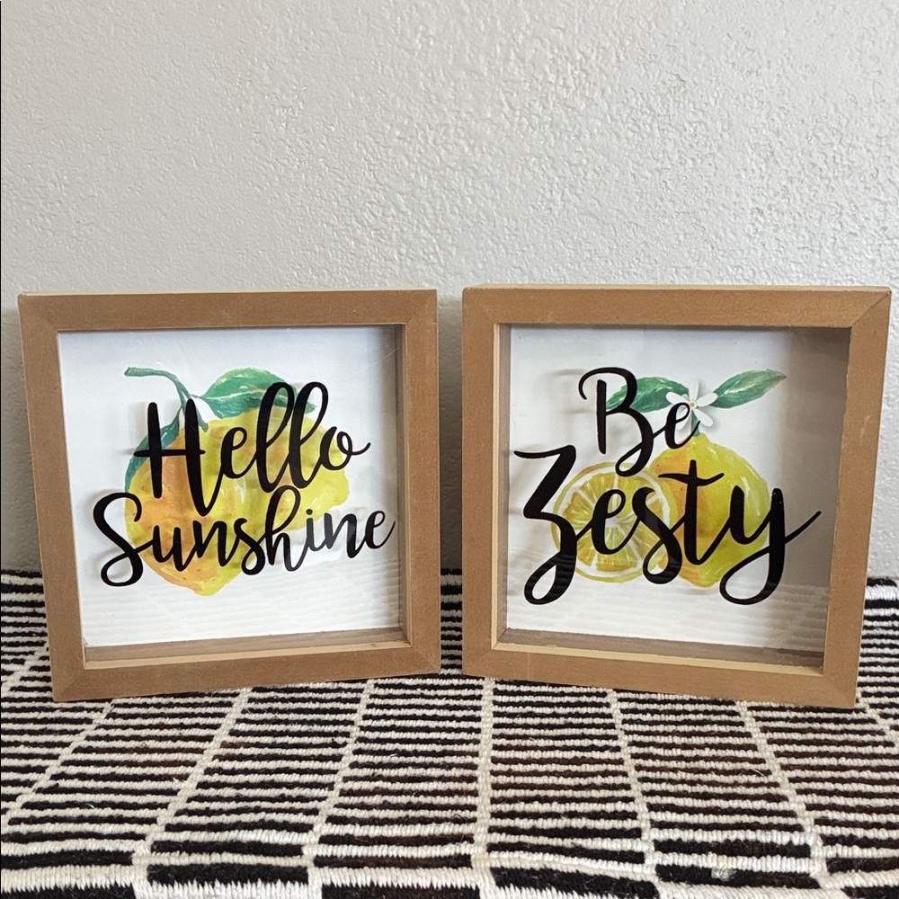 Lemon-Themed Wall Art Set